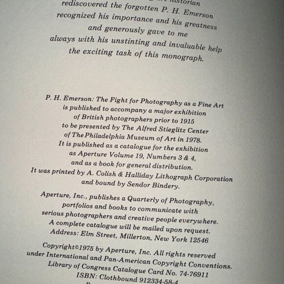 1975 Vintage P H Emerson The Fight for Photography as a Fine Art Paperback Book - Picture 6 of 13